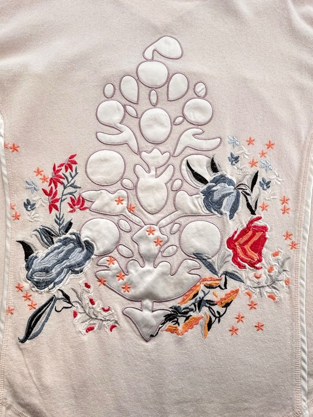 Free People Movement Embroidered Sweatshirt Sz. XS Oversized - Picture 4 of 9